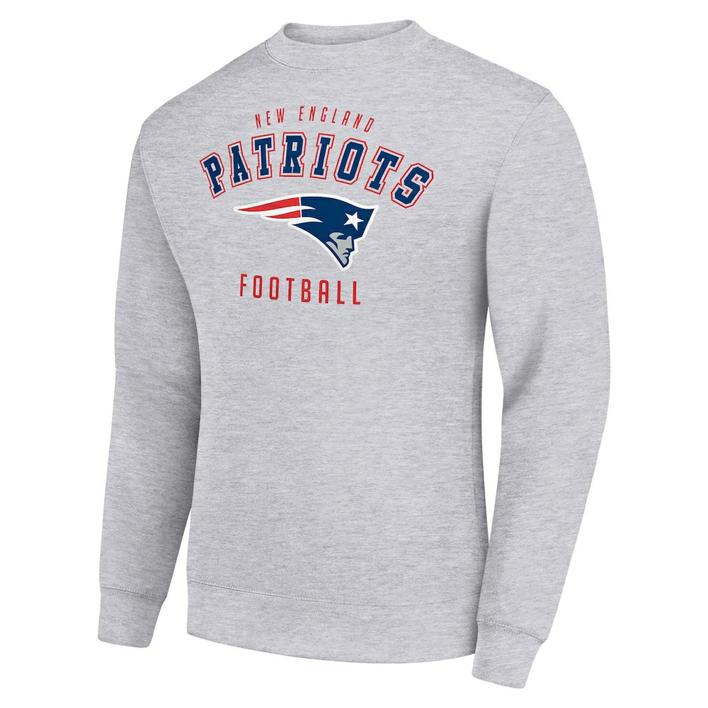 New England Patriots Starter Team Logo Pullover Sweatshirt Heather Gray