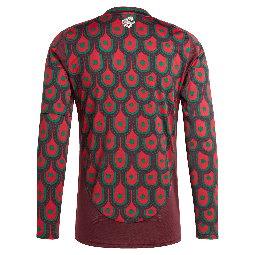Mexico National Team 2024 Home Replica Long Sleeve Jersey Burgundy - Adidas sale