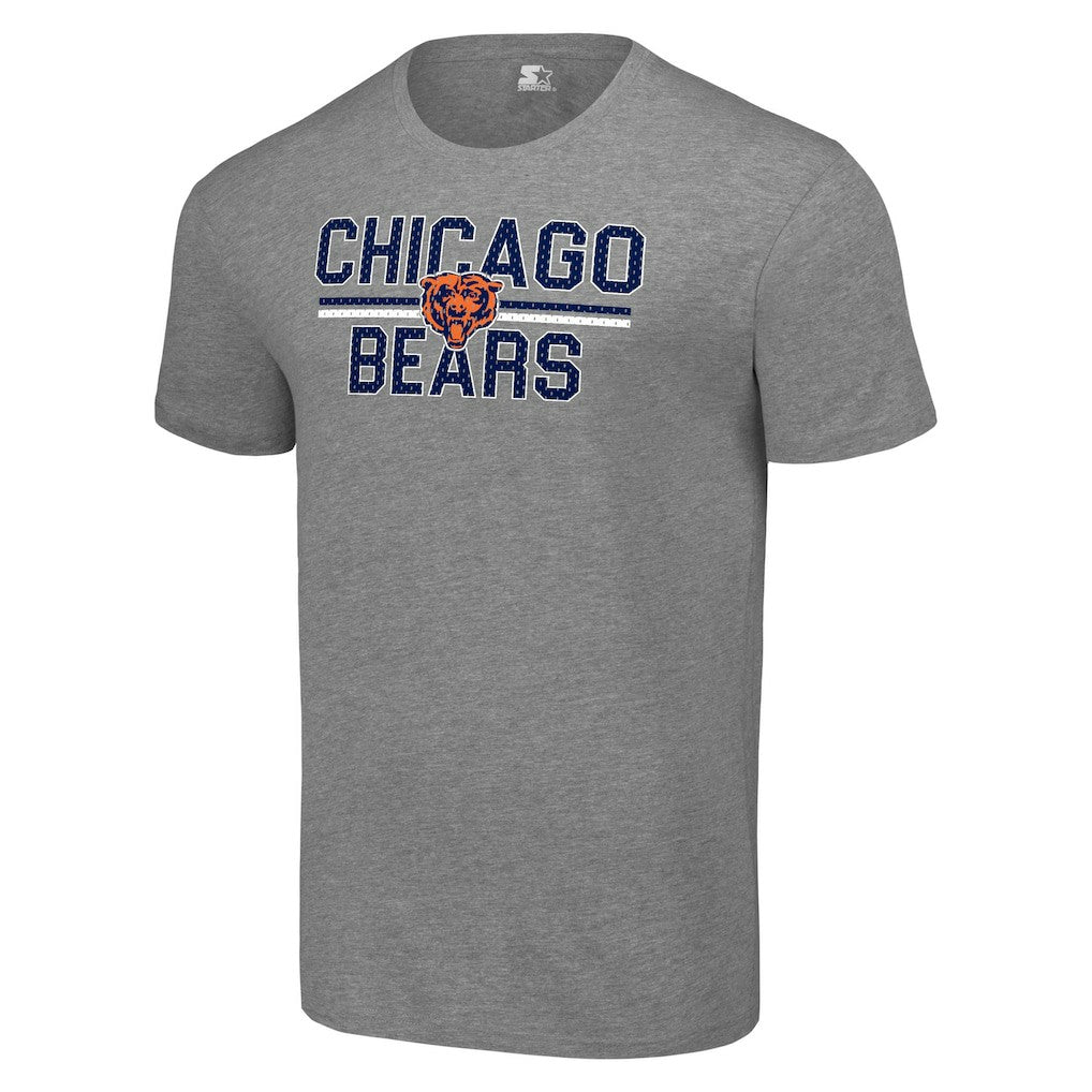 Chicago Bears Starter Team Mesh Print Graphic T-Shirt Heather Gray