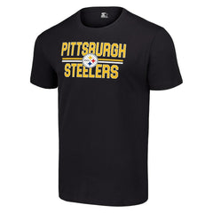 Pittsburgh Steelers Starter Team Mesh Print Graphic T-Shirt Black