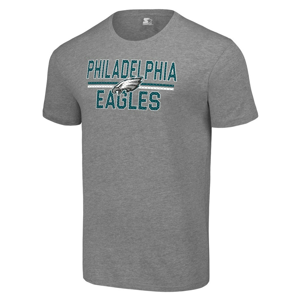 Philadelphia Eagles Starter Team Mesh Print Graphic T-Shirt Heather Gray