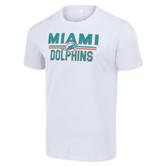 Miami Dolphins Starter Team Mesh Print Graphic T-Shirt White