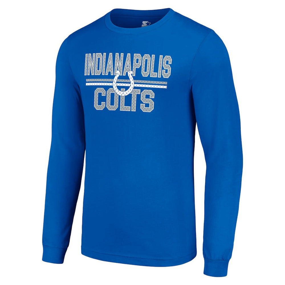 Indianapolis Colts Starter Team Mesh Print Graphic Long Sleeve T-Shirt Royal
