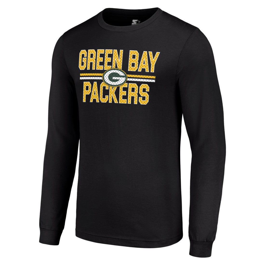 Green Bay Packers Starter Team Mesh Print Graphic Long Sleeve T-Shirt Black
