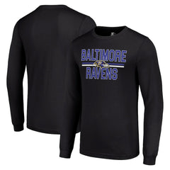 Baltimore Ravens Starter Team Mesh Print Graphic Long Sleeve T-Shirt Black