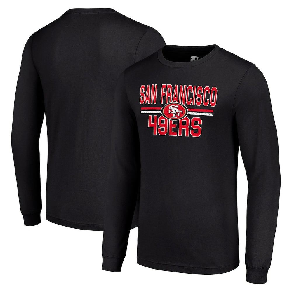 San Francisco 49ers Starter Team Mesh Print Graphic Long Sleeve T-Shirt Black