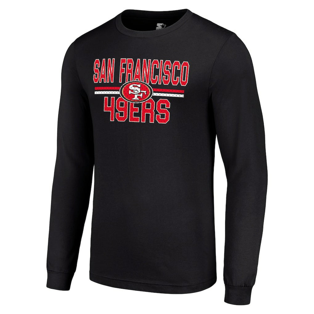 San Francisco 49ers Starter Team Mesh Print Graphic Long Sleeve T-Shirt Black