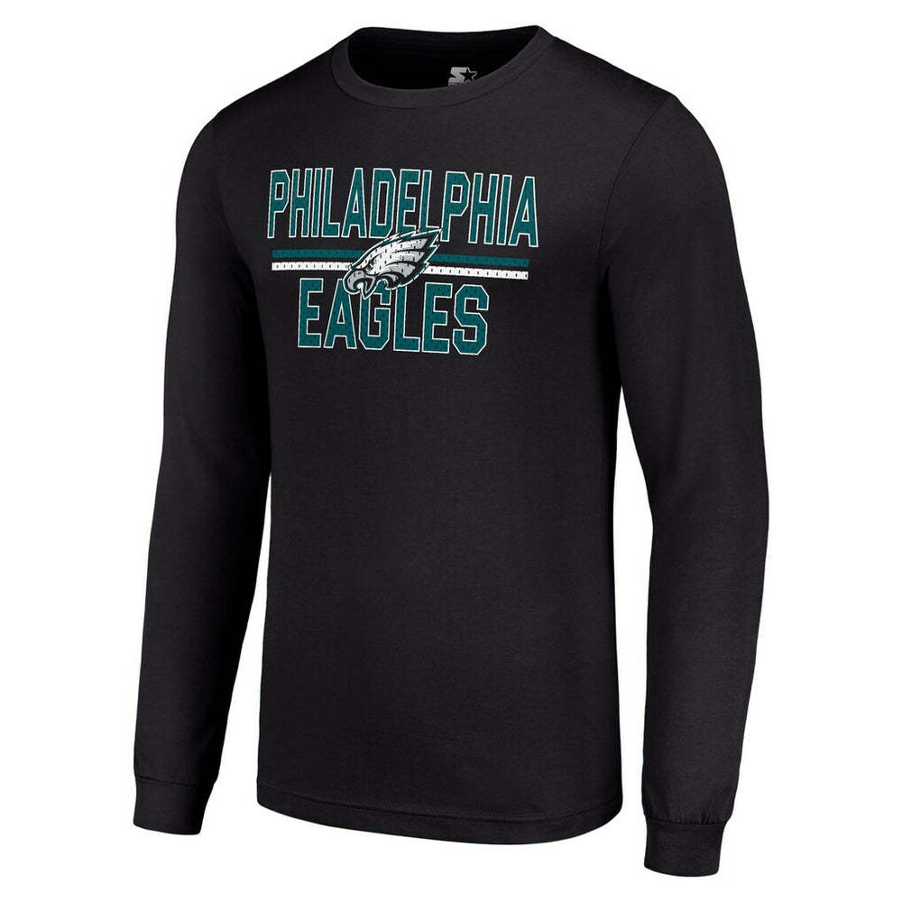 Philadelphia Eagles Starter Team Mesh Print Graphic Long Sleeve T-Shirt Black