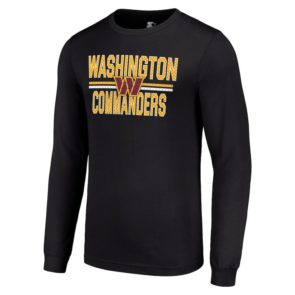 Washington Commanders Starter Team Mesh Print Graphic Long Sleeve T-Shirt Black