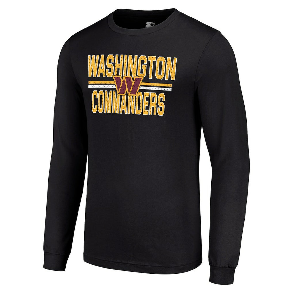 Washington Commanders Starter Team Mesh Print Graphic Long Sleeve T-Shirt Black