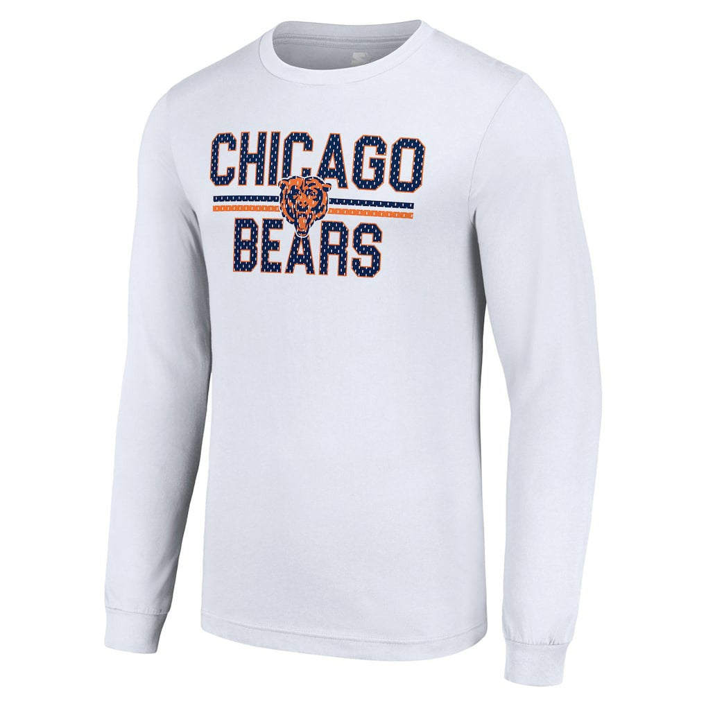 Chicago Bears Starter Team Mesh Print Graphic Long Sleeve T-Shirt White