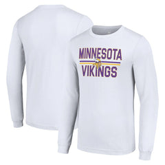 Minnesota Vikings Starter Team Mesh Print Graphic Long Sleeve T-Shirt White