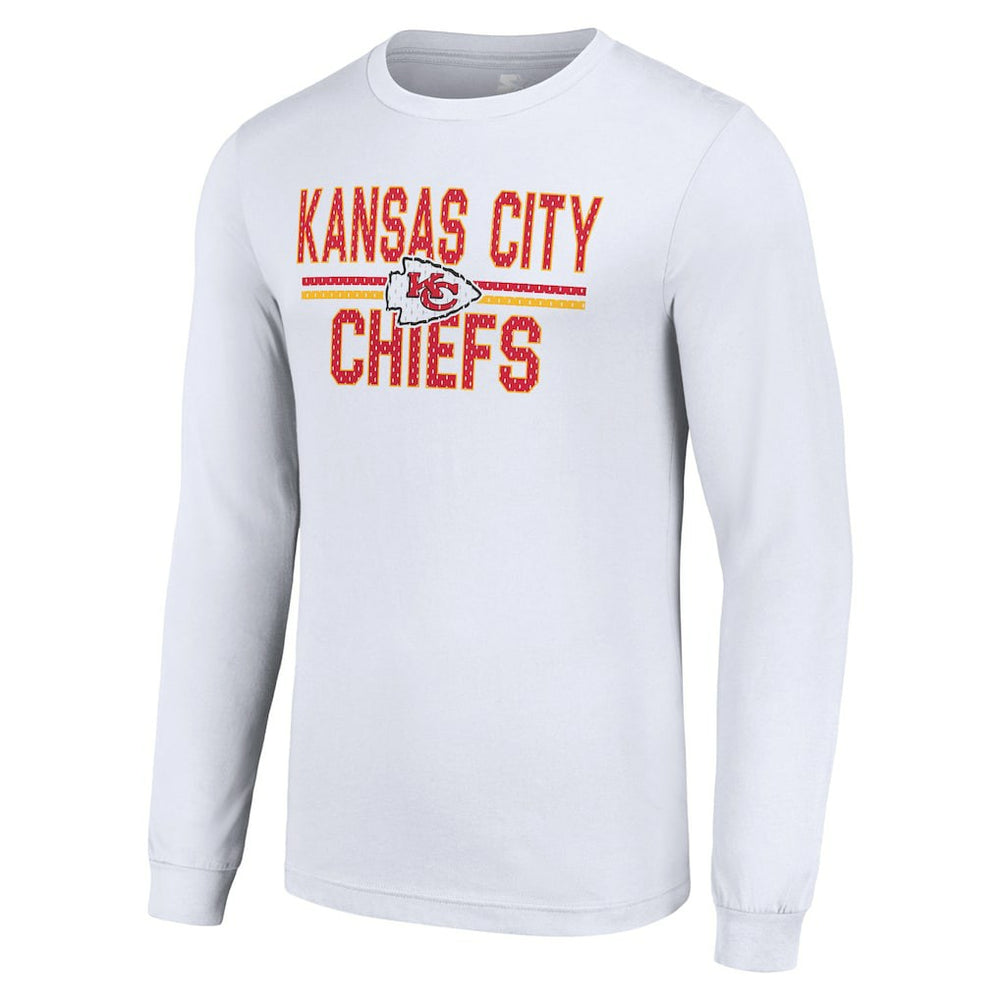 Kansas City Chiefs Starter Team Mesh Print Graphic Long Sleeve T-Shirt White