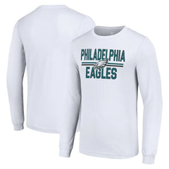 Philadelphia Eagles Starter Team Mesh Print Graphic Long Sleeve T-Shirt White