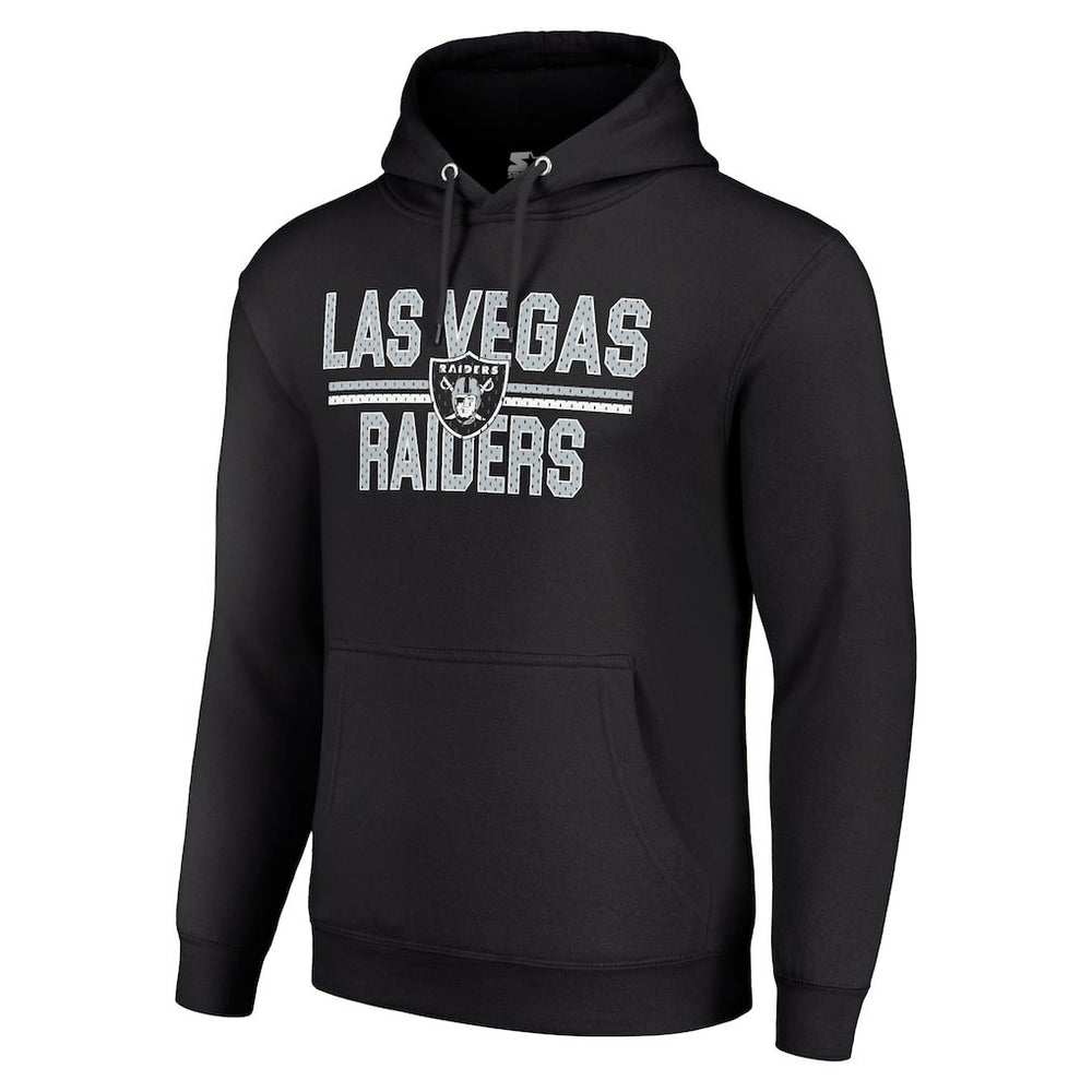 Las Vegas Raiders Starter Unisex Team Mesh Print Graphic Tri-Blend Pullover Hoodie Black