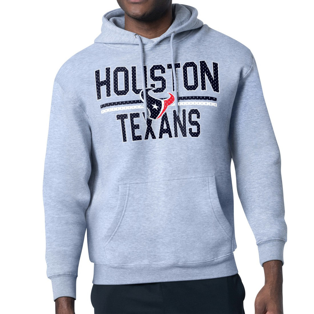 Houston Texans Starter Unisex Team Mesh Print Graphic Tri-Blend Pullover Hoodie Heather Gray