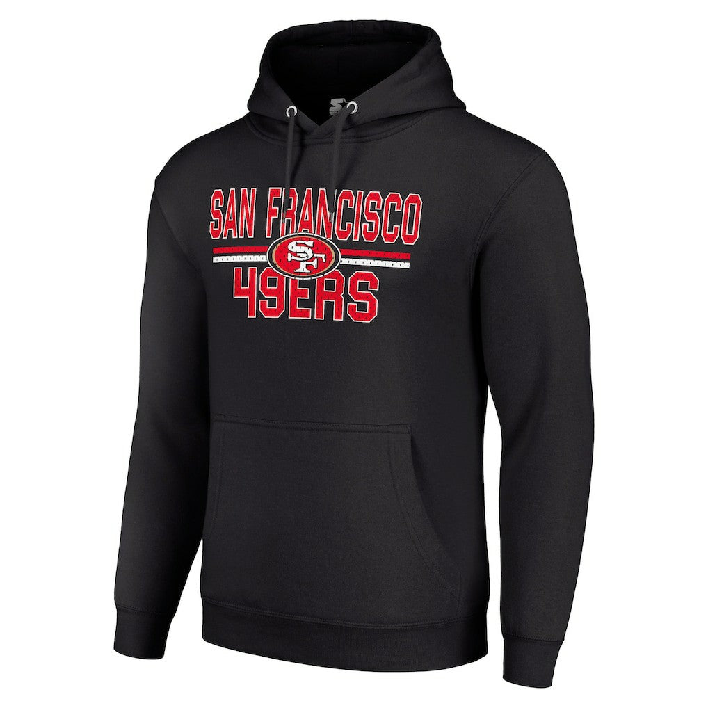 San Francisco 49ers Starter Unisex Team Mesh Print Graphic Tri-Blend Pullover Hoodie Black
