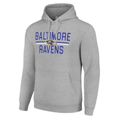 Baltimore Ravens Starter Unisex Team Mesh Print Graphic Tri-Blend Pullover Hoodie Heather Gray