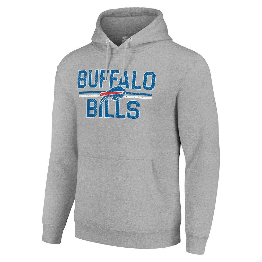Buffalo Bills Starter Unisex Team Mesh Print Graphic Tri-Blend Pullover Hoodie Heather Gray