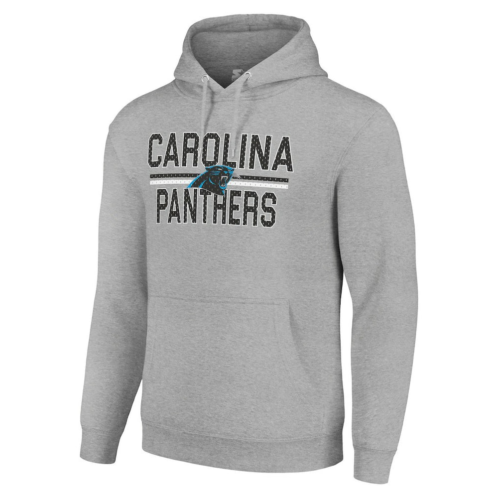 Carolina Panthers Starter Unisex Team Mesh Print Graphic Tri-Blend Pullover Hoodie Heather Gray