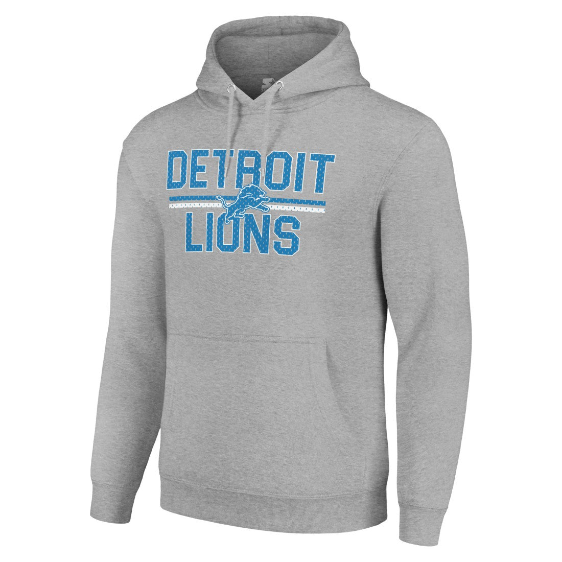 Detroit Lions Starter Unisex Team Mesh Print Graphic Tri-Blend Pullover Hoodie Heather Gray