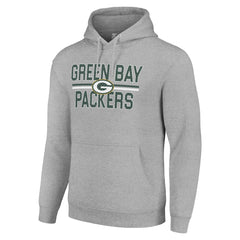 Green Bay Packers Starter Unisex Team Mesh Print Graphic Tri-Blend Pullover Hoodie Heather Gray