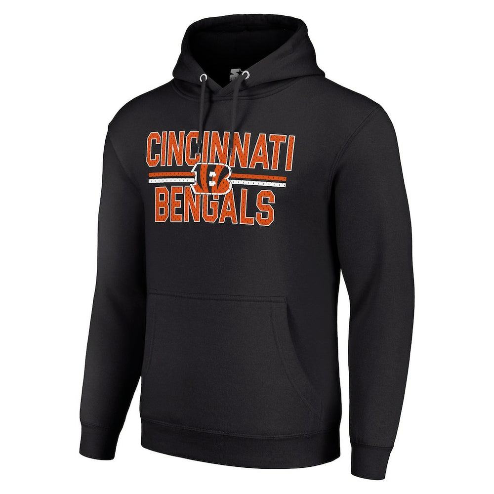 Cincinnati Bengals Starter Unisex Team Mesh Print Graphic Tri-Blend Pullover Hoodie Black