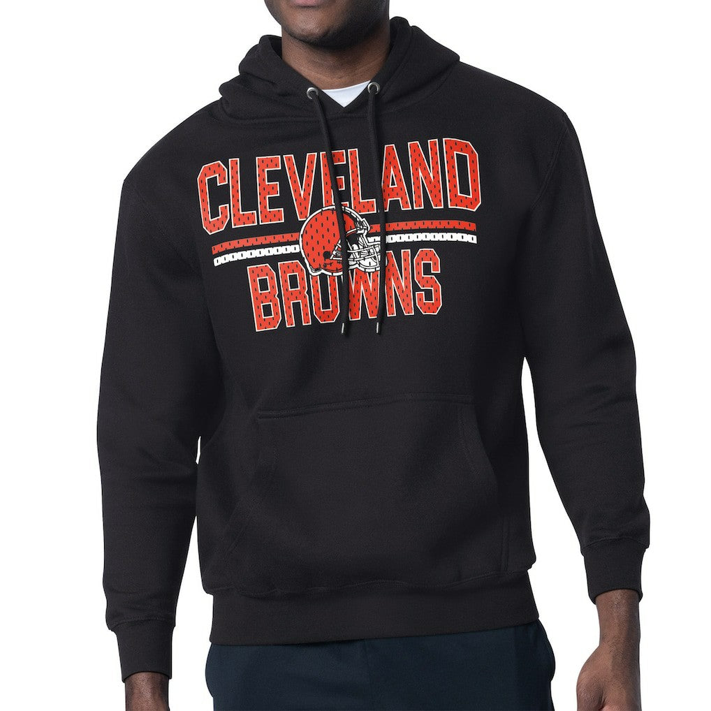 Cleveland Browns Starter Unisex Team Mesh Print Graphic Tri-Blend Pullover Hoodie Black