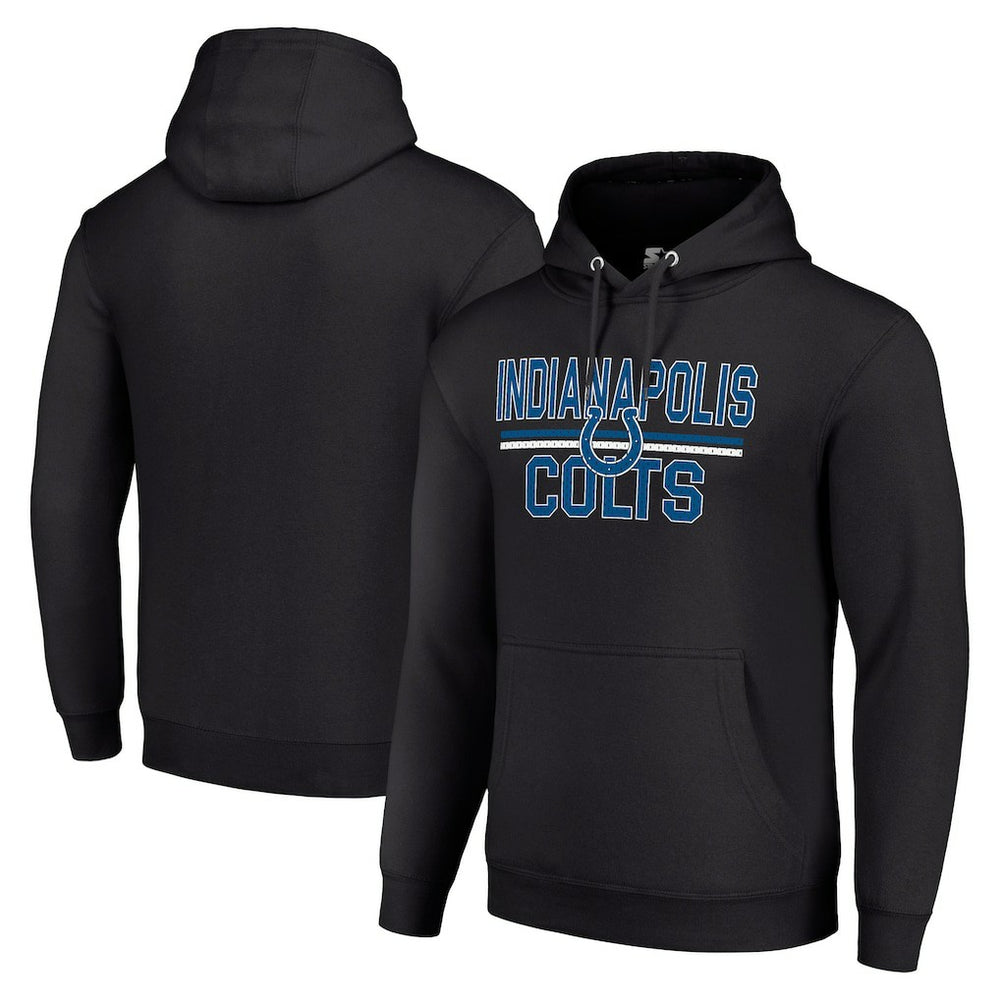 Indianapolis Colts Starter Unisex Team Mesh Print Graphic Tri-Blend Pullover Hoodie Black