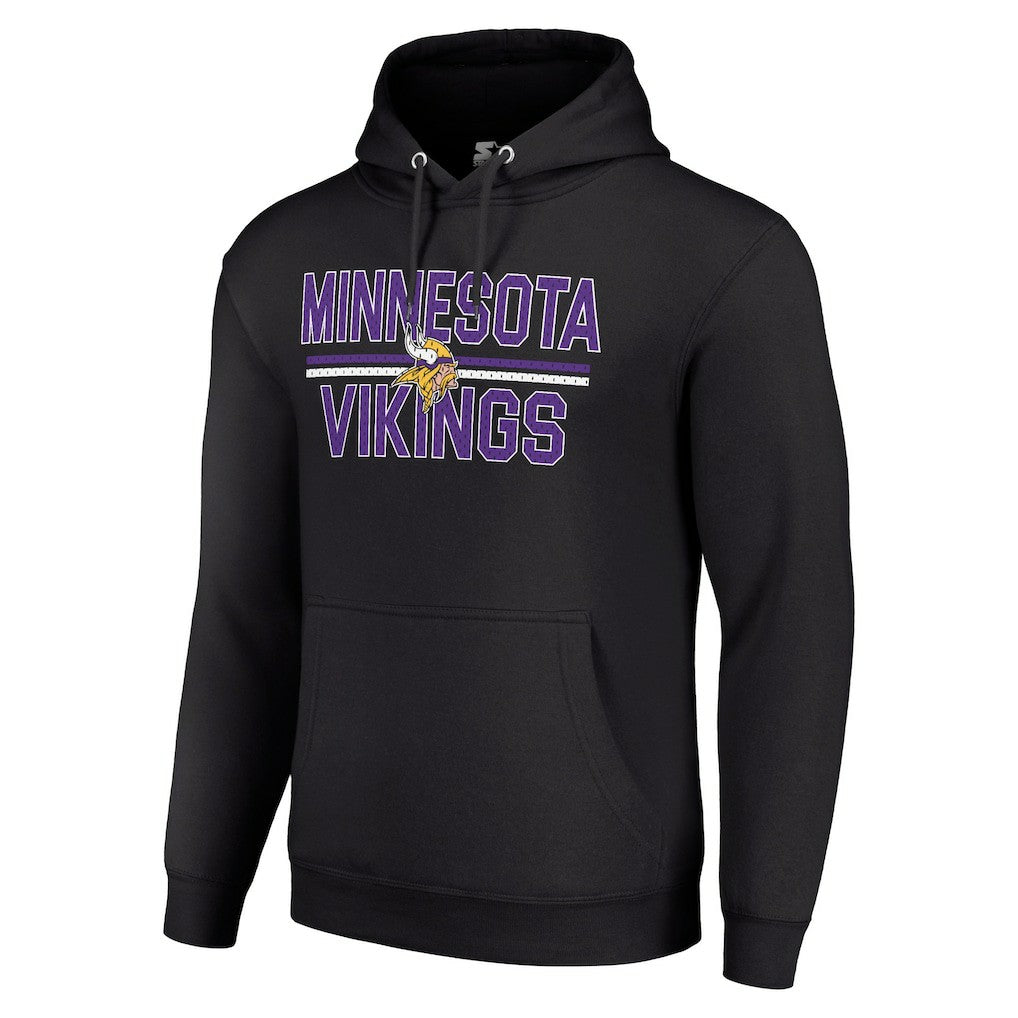 Minnesota Vikings Starter Unisex Team Mesh Print Graphic Tri-Blend Pullover Hoodie Black
