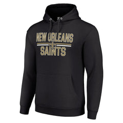 New Orleans Saints Starter Unisex Team Mesh Print Graphic Tri-Blend Pullover Hoodie Black
