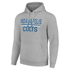Indianapolis Colts Starter Unisex Team Mesh Print Graphic Tri-Blend Pullover Hoodie Heather Gray