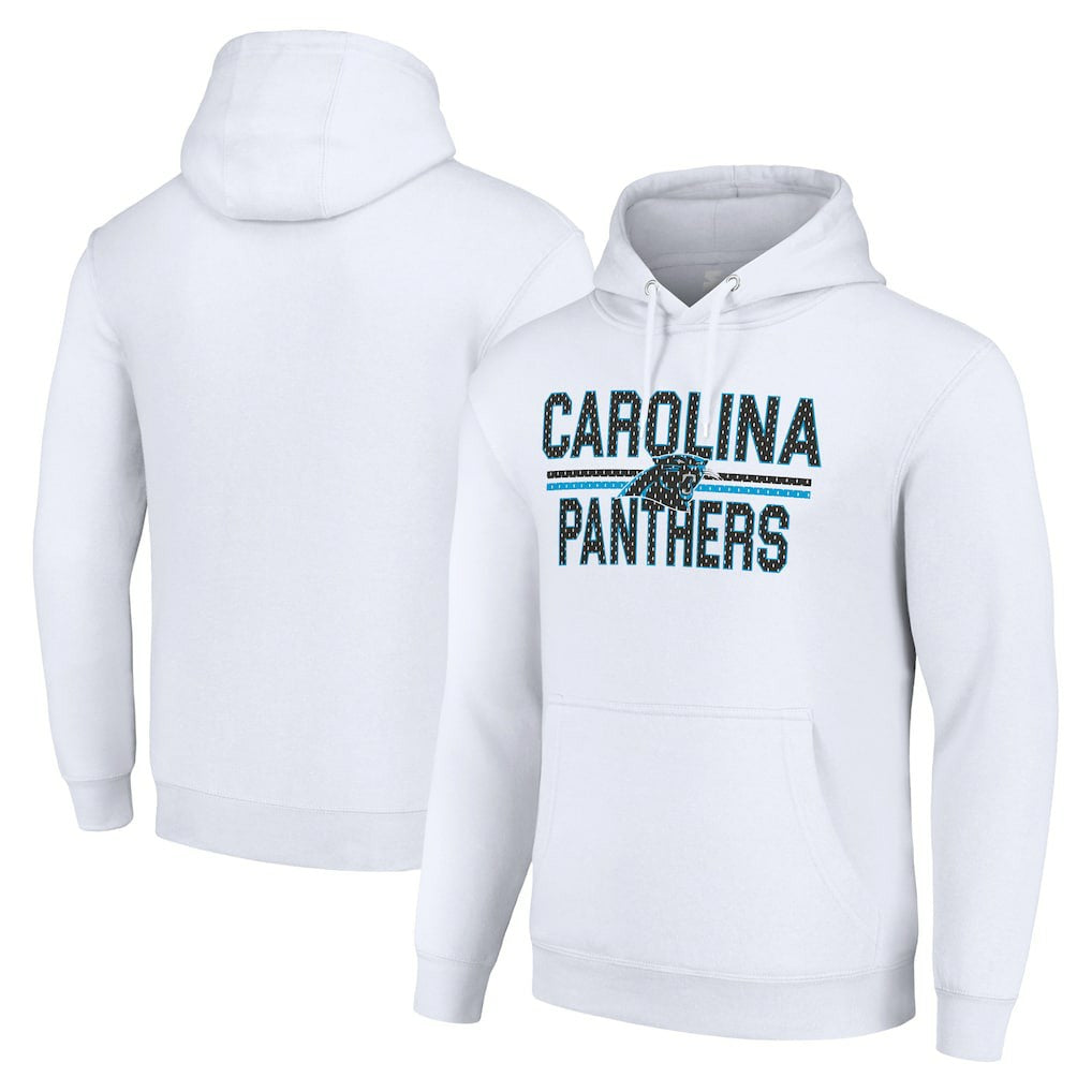 Carolina Panthers Starter Unisex Team Mesh Print Graphic Tri-Blend Pullover Hoodie White