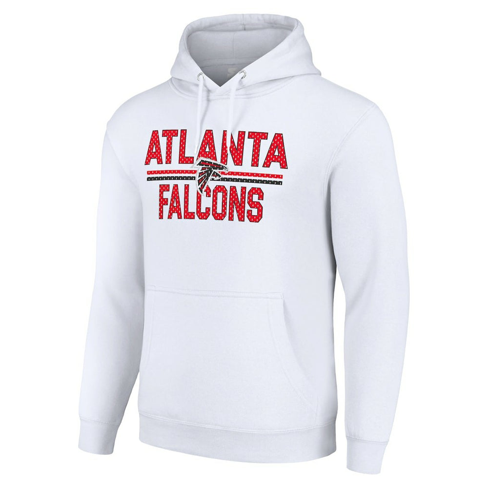 Atlanta Falcons Starter Unisex Team Mesh Print Graphic Tri-Blend Pullover Hoodie White