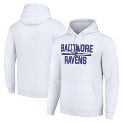 Baltimore Ravens Starter Unisex Team Mesh Print Graphic Tri-Blend Pullover Hoodie White