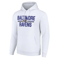 Baltimore Ravens Starter Unisex Team Mesh Print Graphic Tri-Blend Pullover Hoodie White