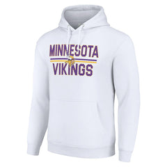 Minnesota Vikings Starter Unisex Team Mesh Print Graphic Tri-Blend Pullover Hoodie White