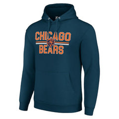 Chicago Bears Starter Unisex Team Mesh Print Graphic Tri-Blend Pullover Hoodie Navy