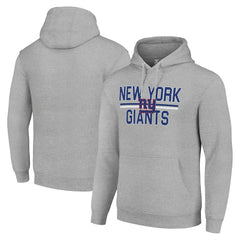 New York Giants Starter Unisex Team Mesh Print Graphic Tri-Blend Pullover Hoodie Heather Gray