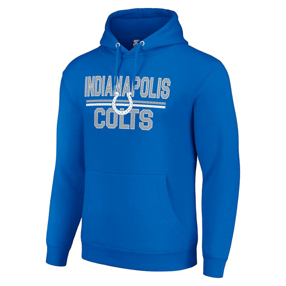 Indianapolis Colts Starter Unisex Team Mesh Print Graphic Tri-Blend Pullover Hoodie Royal