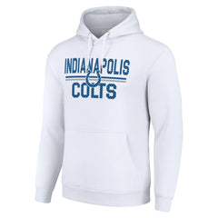 Indianapolis Colts Starter Unisex Team Mesh Print Graphic Tri-Blend Pullover Hoodie White