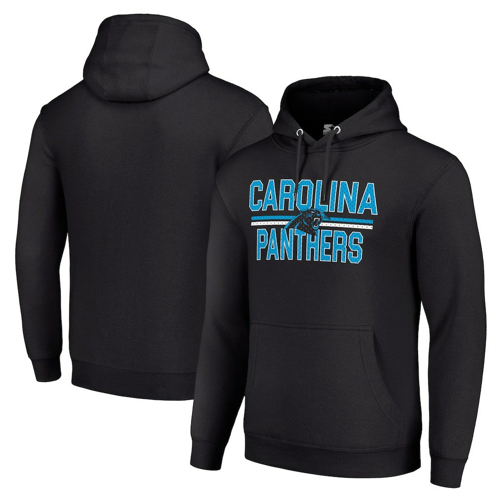 Carolina Panthers Starter Unisex Team Mesh Print Graphic Tri-Blend Pullover Hoodie Black