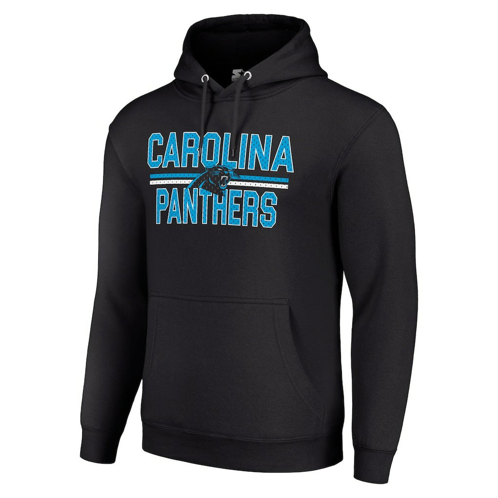 Carolina Panthers Starter Unisex Team Mesh Print Graphic Tri-Blend Pullover Hoodie Black