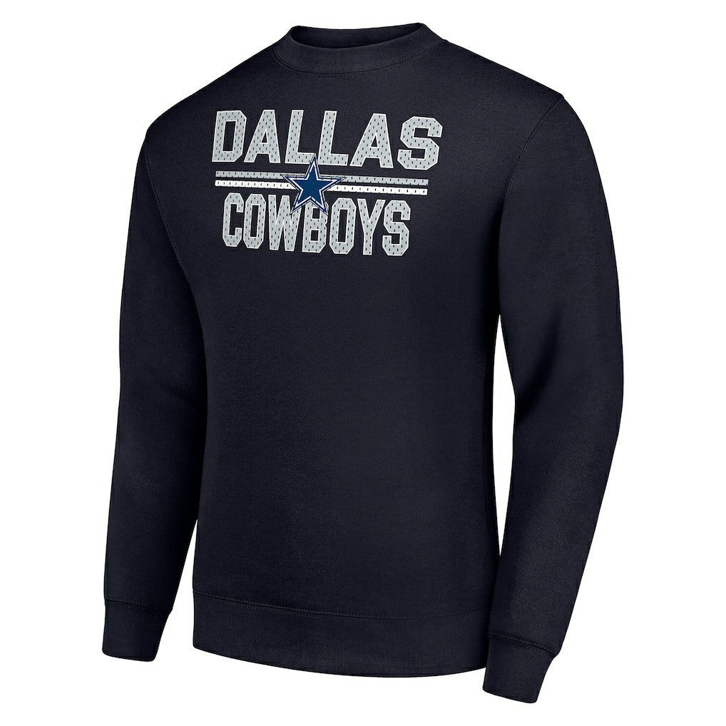 Dallas Cowboys Starter Team Mesh Print Graphic Pullover Sweatshirt Navy