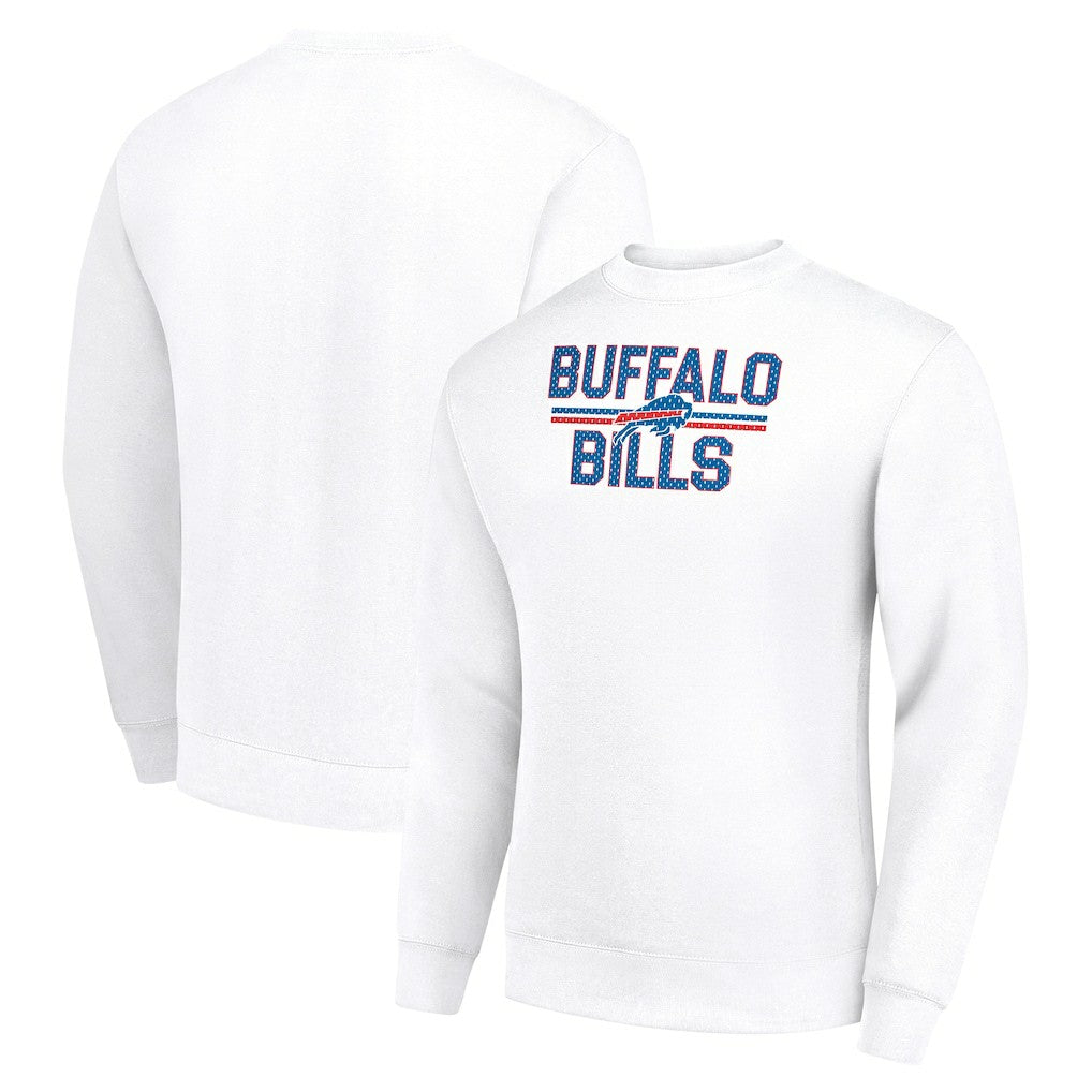 Buffalo Bills Starter Team Mesh Print Graphic Pullover Sweatshirt White
