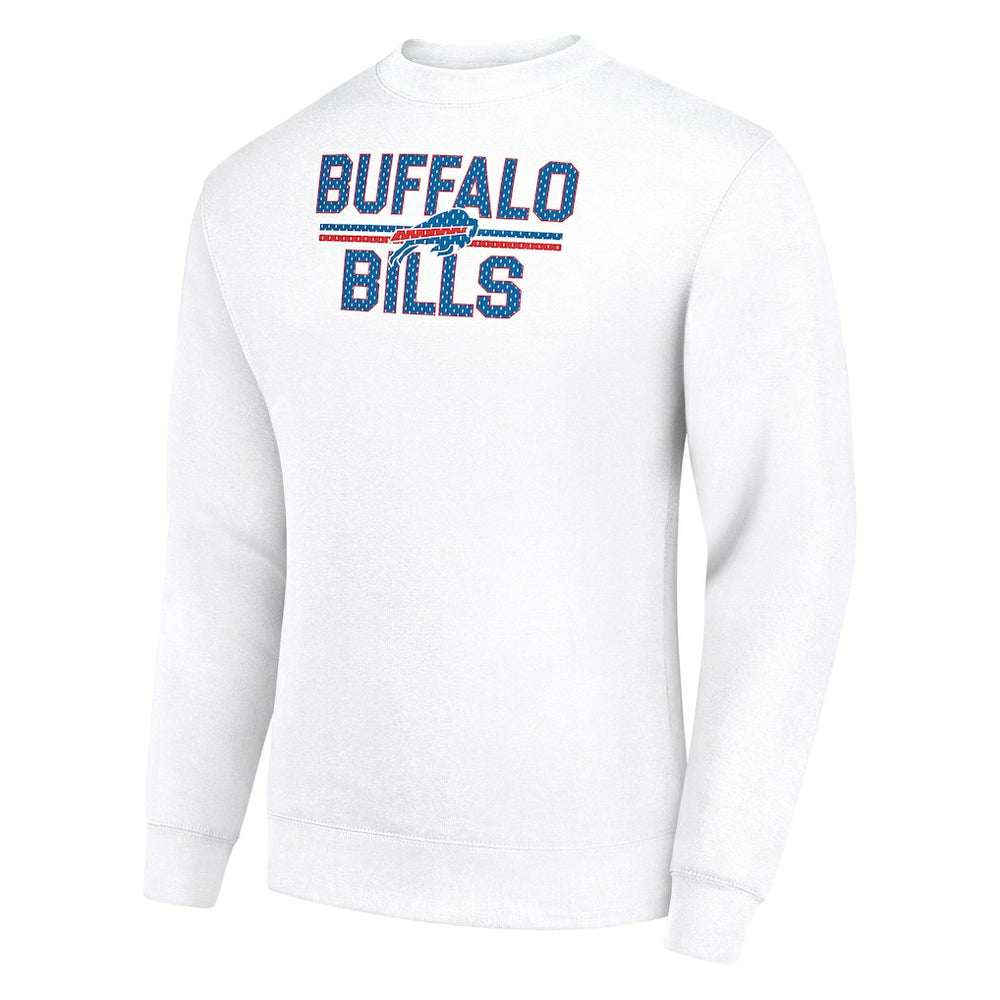 Buffalo Bills Starter Team Mesh Print Graphic Pullover Sweatshirt White