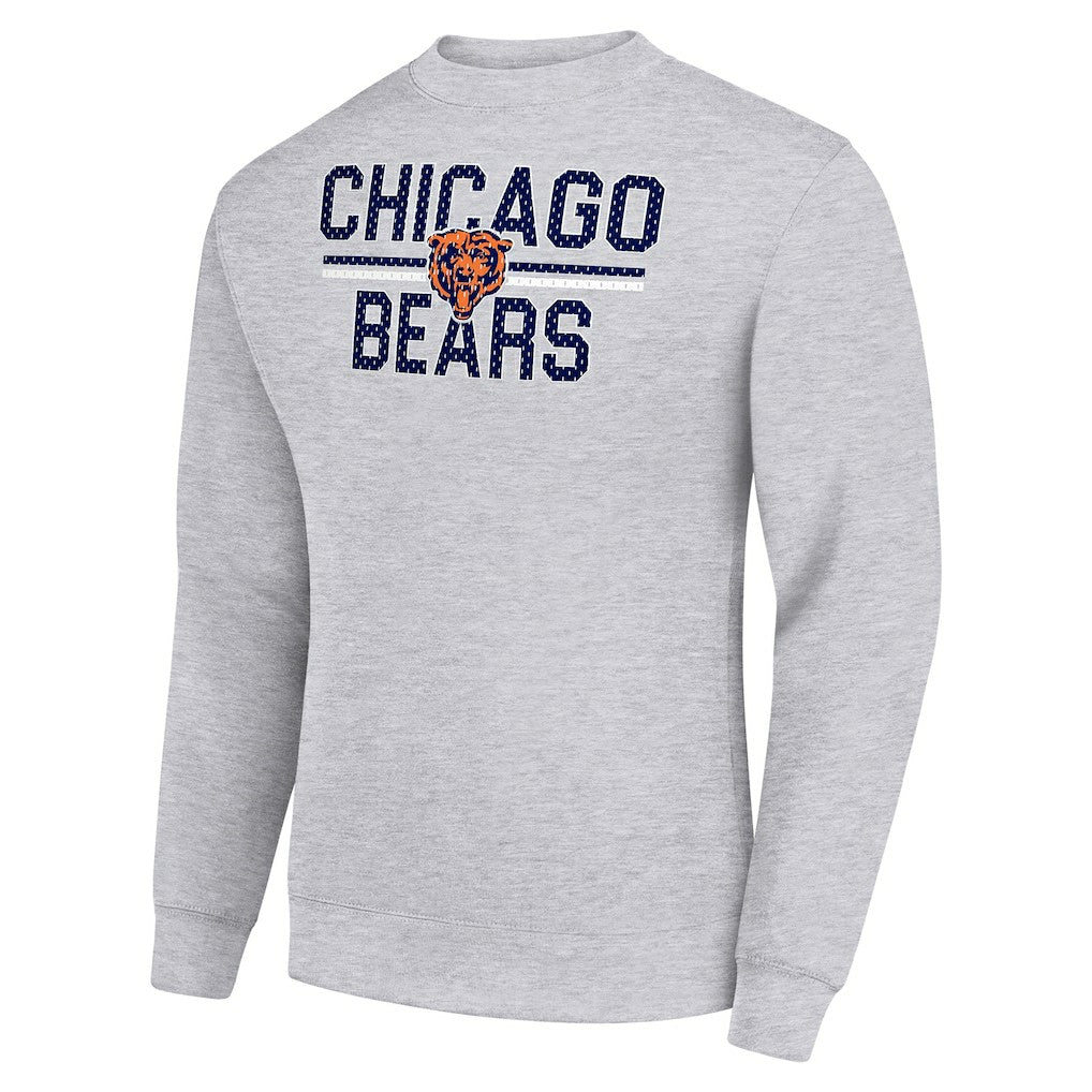 Chicago Bears Starter Team Mesh Print Graphic Pullover Sweatshirt Heather Gray