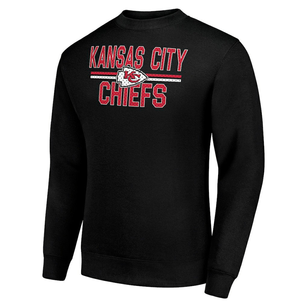 Kansas City Chiefs Starter Team Mesh Print Graphic Pullover Sweatshirt Black
