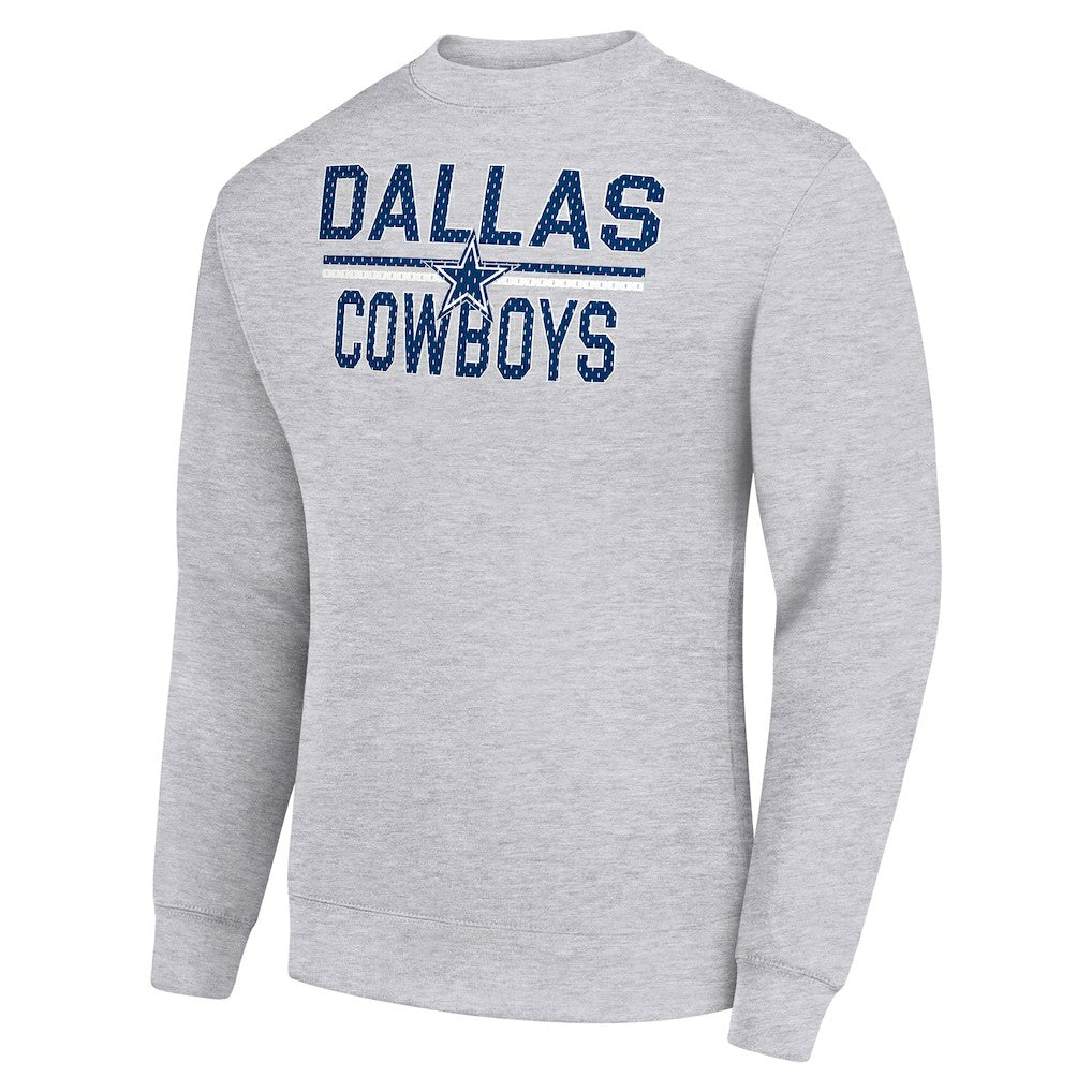 Dallas Cowboys Starter Team Mesh Print Graphic Pullover Sweatshirt Heather Gray