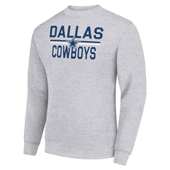 Dallas Cowboys Starter Team Mesh Print Graphic Pullover Sweatshirt Heather Gray